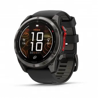 GARMIN Fenix 8 Pro - 51 mm, MicroLED Sapphire Carbon Gray DLC Titanium z silikonowym paskiem w kolorze Black/Pebble Gray + Mapa Topograficzna OSM 2026 [010-03380-01]