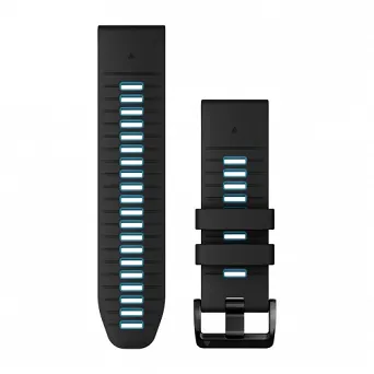 Pasek silikonowy Mglisty Czarny/Błękitny QuickFit Garmin 26mm [010-13281-05]